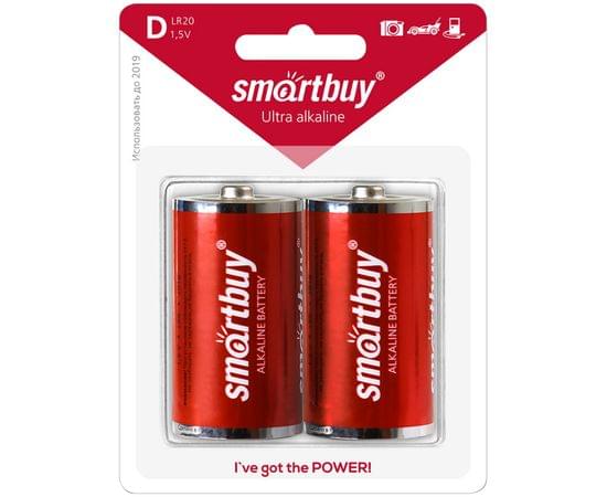 Батарейка SmartBuy D (LR20) алкалиновая, BC2 SBBA-D02B