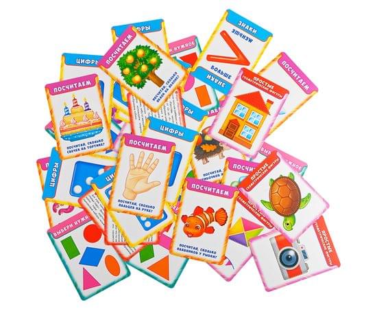 Развивающие карточки Мульти-Пульти "Цифры и фигуры", 36шт., картон, европодвес РК_30932