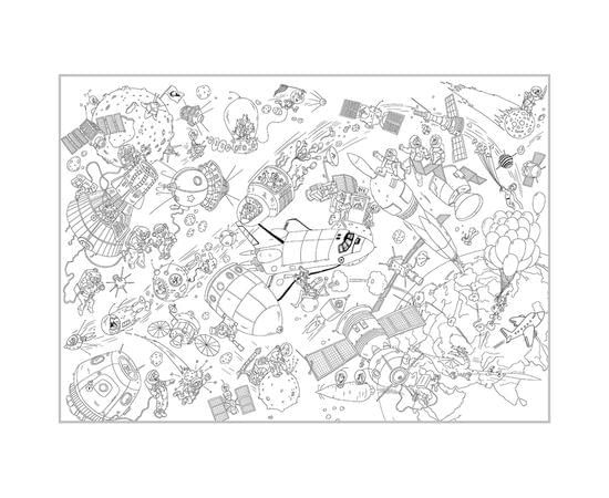 Плакат-раскраска А2 Hatber "Космическое приключение" Рп2_23223