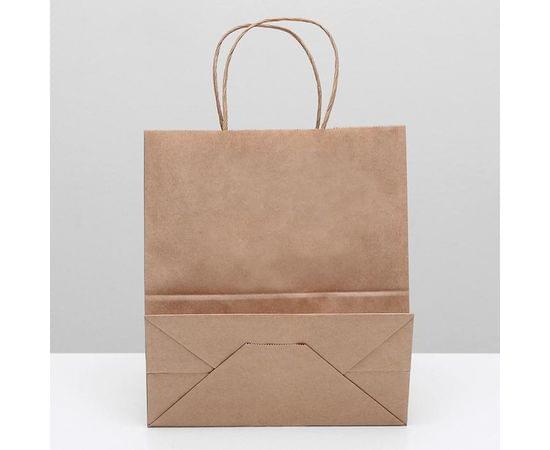 Пакет крафт без печати, круглая ручка 22×12×28 см 1263050 1263050