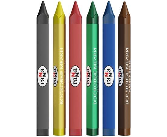 Мелки восковые Гамма "Классические", 06цв., трехгранные, картон. упаковка, европодвес 2131018_01_32