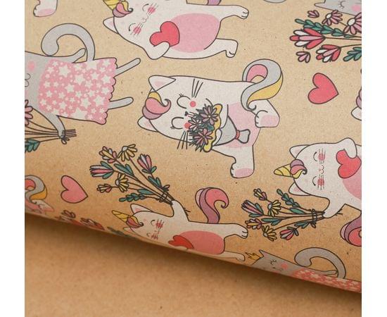 Бумага упаковочная крафтовая «Несу радость», 50 × 70 см 2949879