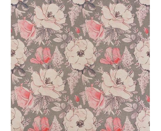 Бумага упаковочная крафтовая «Цветы на сером», 50 х 70 см 2949882