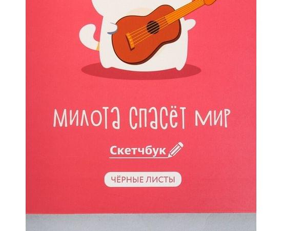 Скетчбук с чёрными листами "Милота спасёт мир", А5 40 листов 4050083 4050083