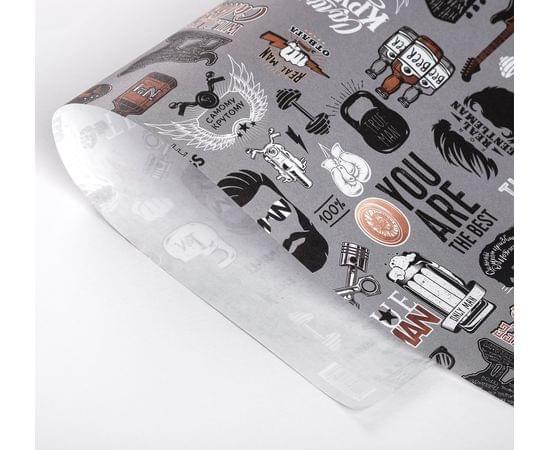 Бумага крафтовая «Для него», атрибуты, 50 × 70 см 4580546