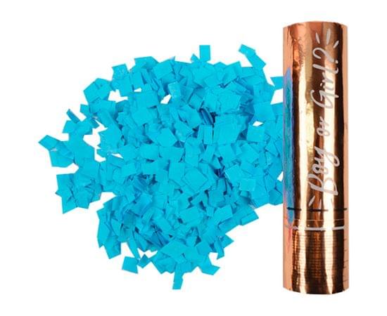 Хлопушка пневматическая ПатиБум "Мальчик или Девочка. Blue", 20см, в золотой картонной тубе, фольга 4690296066598