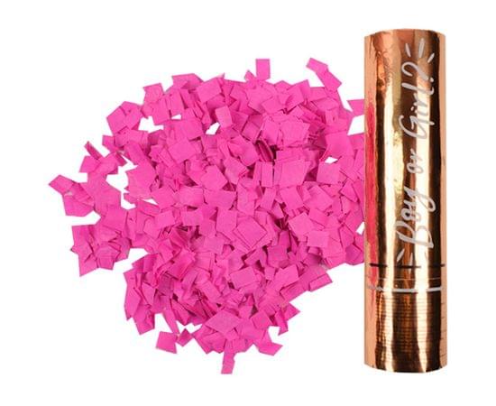 Хлопушка пневматическая ПатиБум "Мальчик или Девочка. Pink", 20см, в золотой картонной тубе, фольга 4690296066604