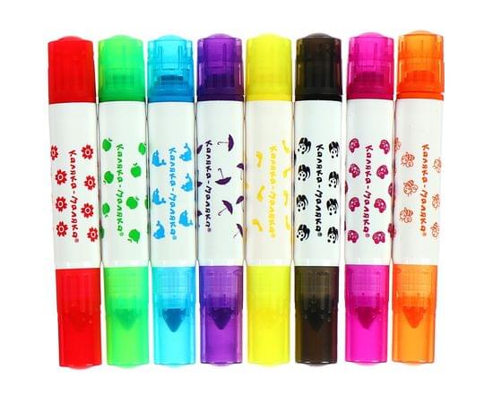 Фломастеры со штампами Каляка-Маляка 8 цветов, круглый корпус, картонная упаковка, 3+ ФШКМ-08