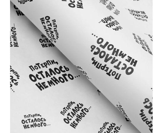 Бумага упаковочная крафт с приколами "Потерпи осталось немного", 50 х 70 см 4853917