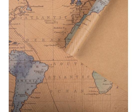 Бумага упаковочная крафтовая "Акварельная карта"50х70 см   4947096 4947096