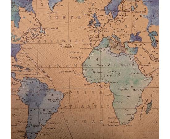 Бумага упаковочная крафтовая "Акварельная карта"50х70 см   4947096 4947096