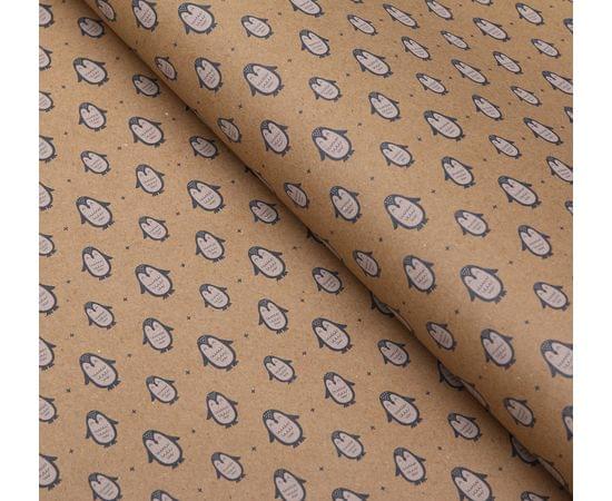 Бумага упаковочная, крафт, "Пингвинчики", 50 х 70 см 5112913 5112913