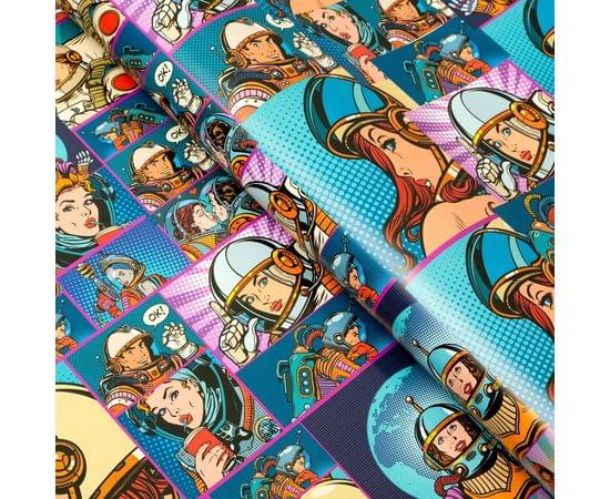 Бумага глянцевая "Pop-art космос", 0,5 х 0,7 м 6783157