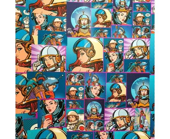 Бумага глянцевая "Pop-art космос", 0,5 х 0,7 м 6783157