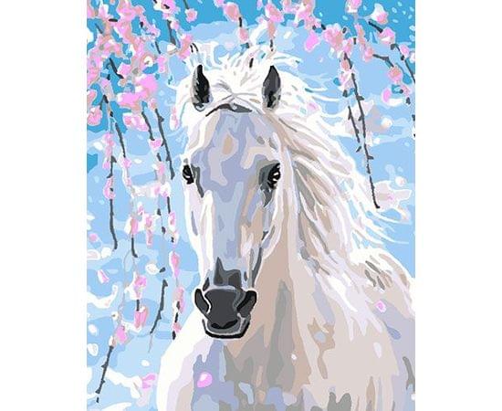 Картина по номерам КАКАДУ 40х50 KA 00006 Белая лошадь KA 00006