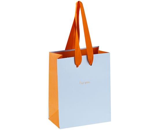 Пакет подарочный 11*14*6,5см MESHU "Duotone. Sky blue", отд. фольгой, матовая ламинация YPs_33012