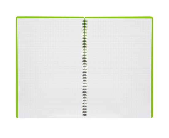 Тетрадь 48л. А4 клетка на гребне OfficeSpace "Neon", пластиковая обложка, салатовая Т48А4спкП_35449