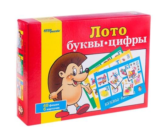 Игра настольная Лото, Step Puzzle "Буквы-цифры", картонная коробка 80301