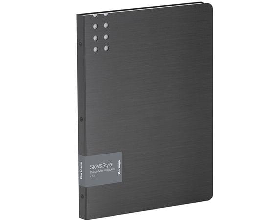 Папка с 40 вкладышами Berlingo "Steel&Style" А4, 25мм, 1800мкм, пластик (полифом), черная PPf_96001