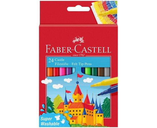 Фломастеры Faber-Castell "Замок", 24цв., смываемые, картон, европодвес 554202