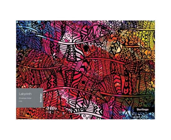 Папка-конверт на кнопке Berlingo "Labyrinth" А4, 180мкм, с рисунком EFb_A4191