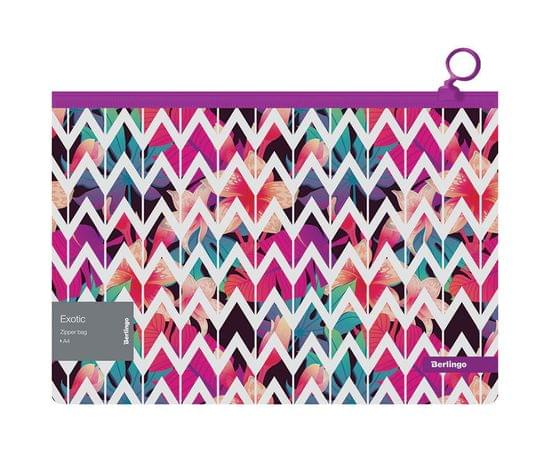 Папка-конверт на молнии Berlingo "Exotic" А4, 180мкм, с рисунком ZBn_A4091