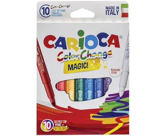 Фломастеры меняющие цвет Carioca "Color Change. Magic", 09цв.+1, 10шт., картон, европодвес 42737