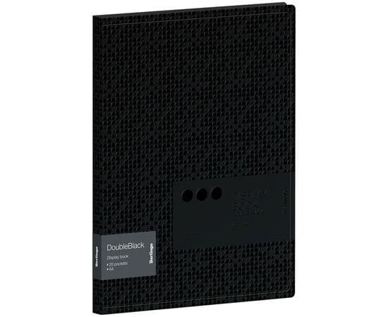 Папка с 20 вкладышами Berlingo "DoubleBlack" А4, 17мм, 600мкм, черная, с внутр. карманом, с рисунком DB4_10701