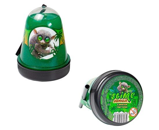 Слайм Slime "Jungle. Голаго", зеленый, с золотым глиттером, 130г S300-23