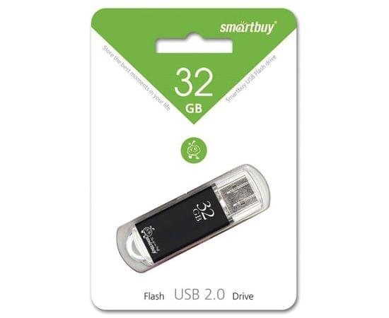 Память Smart Buy "V-Cut"  32GB, USB 2.0 Flash Drive, черный (металл. корпус ) SB32GBVC-K