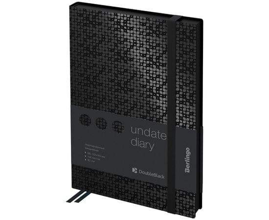 Ежедневник недатированный, В6, 136л., кожзам, Berlingo "DoubleBlack", черный, с рисунком, черный срез UD0_94601