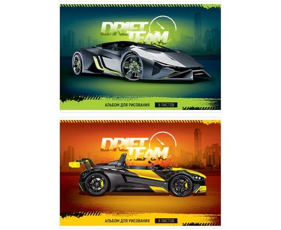 Альбом для рисования 08л., А4, на скрепке ArtSpace "Авто. Drift team", эконом А08ф_26304