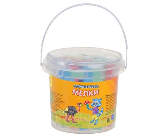 Мелки цветные для асфальта Мульти-Пульти "Енот в Австралии", 25шт., 5цв., пластиковое ведро АМ_14462