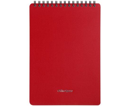 Блокнот А5 60л. на гребне OfficeSpace "Base", красная пластиковая обложка Б5к60грП_35411