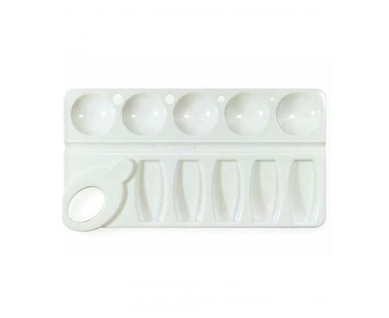 Палитра СТАММ, прямоугольная, 10 ячеек, белая ПА06