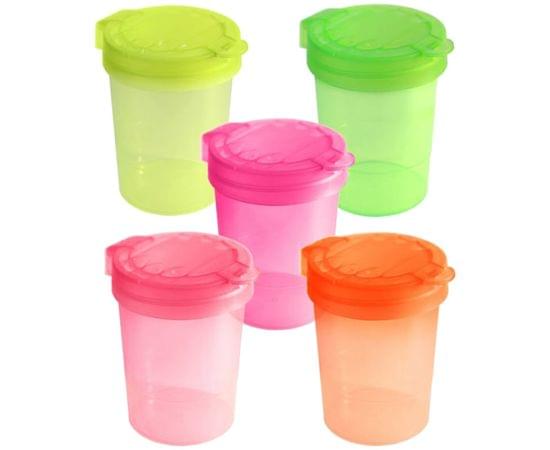 Стакан-непроливайка СТАММ "Премиум Creative", с крышкой, ассорти СН358