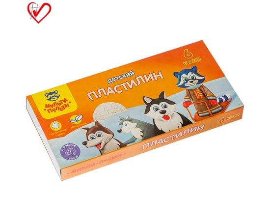 Пластилин Мульти-Пульти "Енот на Аляске", 06 цветов, 90г, со стеком, картон ДП_10232