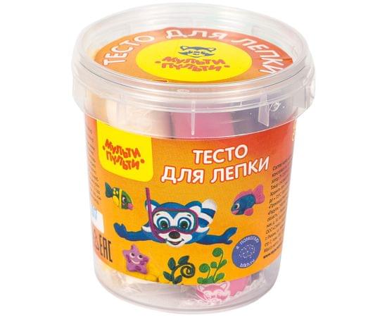 Тесто для лепки Мульти-Пульти "Приключения Енота", 07 цветов*15г, пластиковое ведро ТЛ_17773