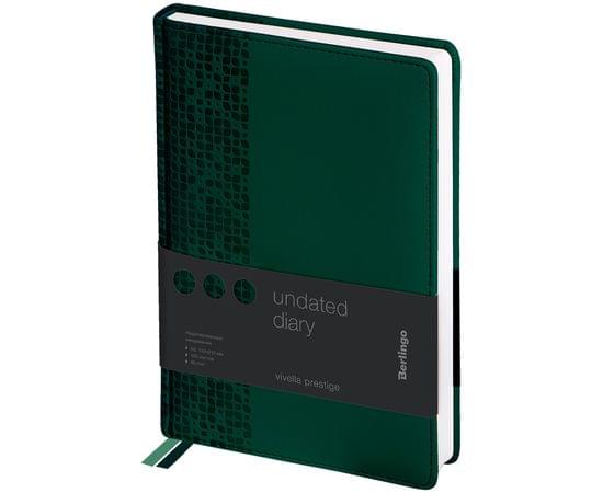 Ежедневник недатированный, А5, 160л., кожзам, Berlingo "Vivella Prestige", зеленый UD0_80505
