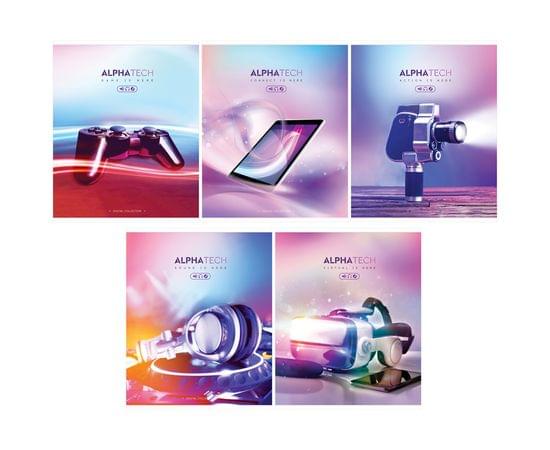 Тетрадь 96л., А5, линия ArtSpace "Увлечения. Neon. Alphatech", ВД-лак 282115