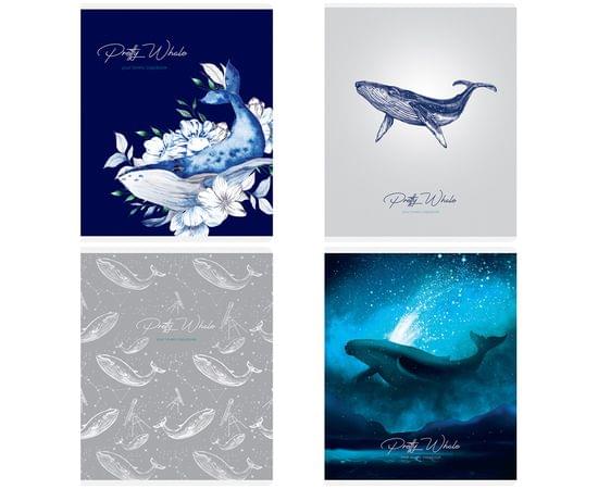 Тетрадь 48л., А5, клетка Greenwich Line "Pretty whale", "софт-тач" ламинация, 70г/м2 N5c48-26484