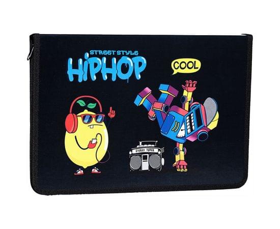 Папка для труда 1 отделение, А4, ArtSpace "Street style", картон, молния вокруг, откид. планка 293973