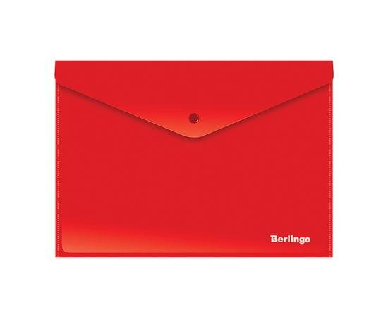 Папка-конверт на кнопке Berlingo, А4, 180мкм, непрозрачная, красная AKk_04403