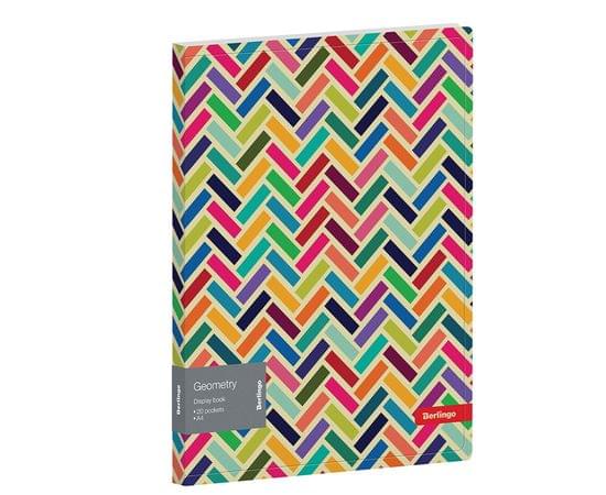 Папка с 20 вкладышами Berlingo "Geometry", 17мм, 600мкм, с внутр. карманом, с рисунком DB4_20102
