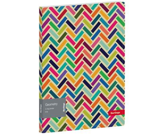 Папка на 4 кольцах Berlingo "Geometry", 24мм, 600мкм, D-кольца, с внутр. карманом, с рисунком RB4_4D102
