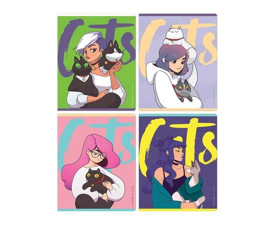 Тетрадь 48л., А5, клетка Greenwich Line "Cats", ТВИН-лак, 70г/м2 N5c48-33346