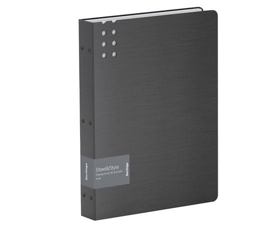 Папка с 80 вкладышами Berlingo "Steel&Style", 45мм, 1800мкм, пластик (полифом), черная PPf_97001