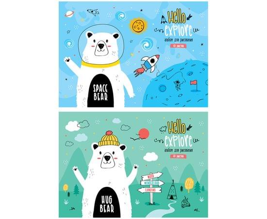 Альбом для рисования 40л., А4, на склейке ArtSpace "Рисунки. Bear hug" А40кл_36142