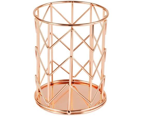 Подставка-стакан для канцелярских принадлежностей MESHU "Rose Gold" круглая, металл MS_39428