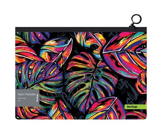 Папка-конверт на молнии Berlingo "Neon Paradise" А4, 180мкм, с рисунком ZBn_A4081